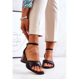 Lewski Shoes Sandale din piele pe bar Lewski 3027 negru 2