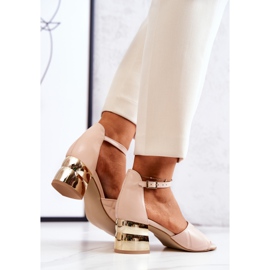 Lewski Shoes Sandale De Piele On A Bar Lewski 3027 Bej de aur 1