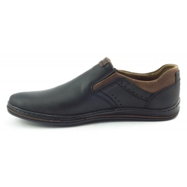 Polbut Pantofi slip-on 401 pentru bărbați de culoare neagră maro negru 1