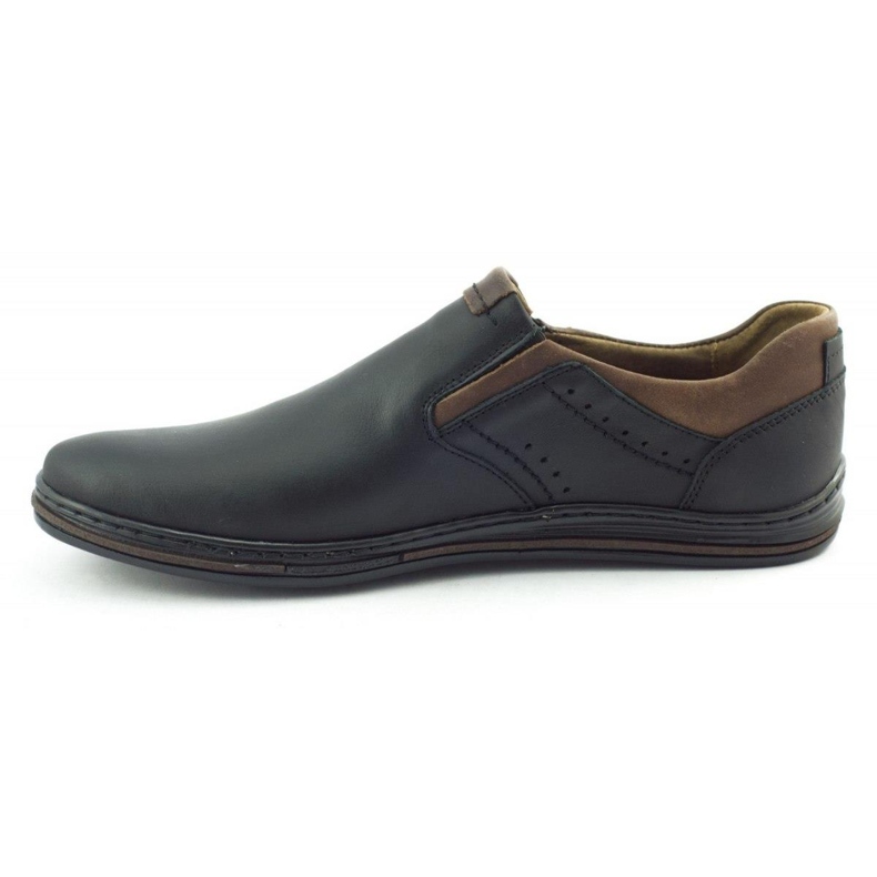 Polbut Pantofi slip-on 401 pentru bărbați de culoare neagră maro negru 1