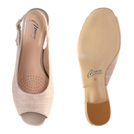 Marco Shoes Sandale bej 0891P cu carouri argintii 1