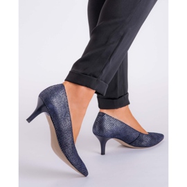 Marco Shoes Tocuri înalte confortabile și clasice bleumarin 1039P albastru marin 2