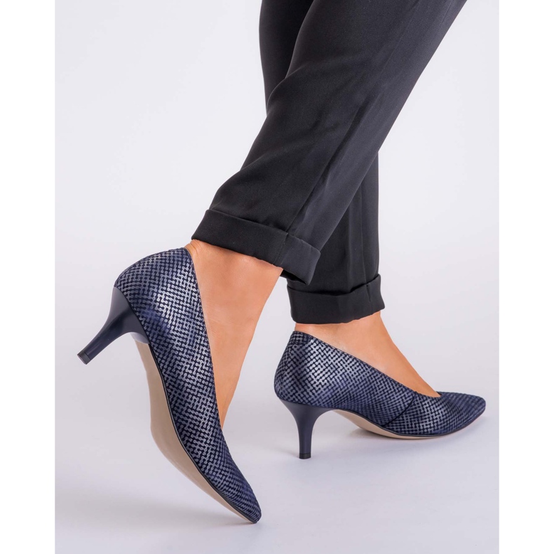 Marco Shoes Tocuri înalte confortabile și clasice bleumarin 1039P albastru marin 2