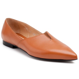 Marco Shoes Balerini pentru femei Marco 1285P Caramel cu decupaj maro 1