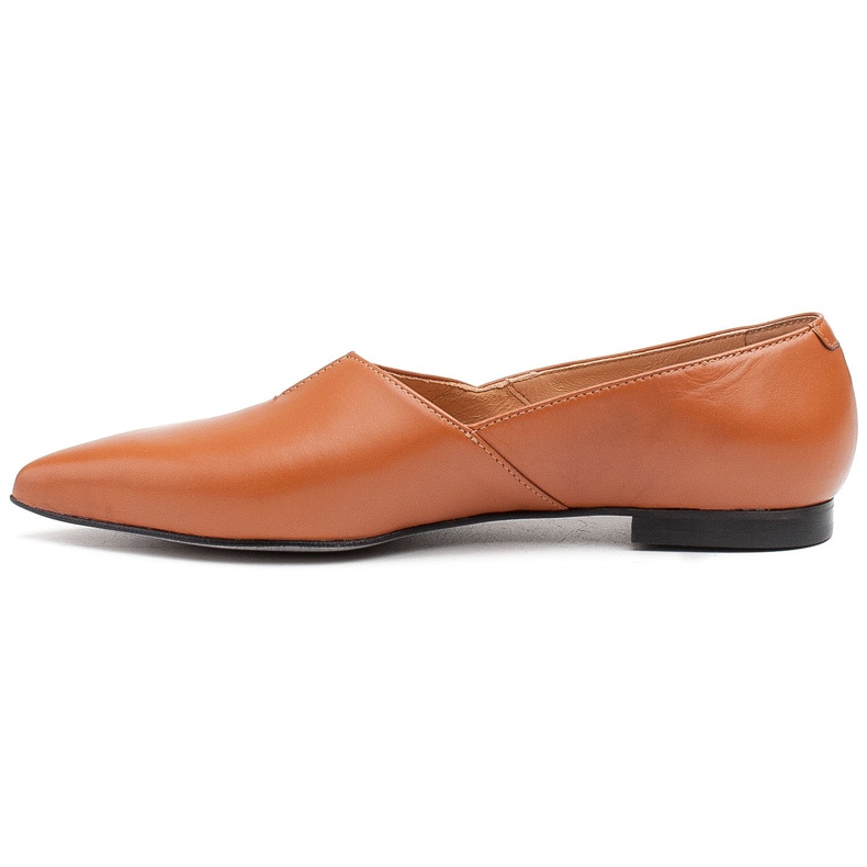 Marco Shoes Balerini pentru femei Marco 1285P Caramel cu decupaj maro 2