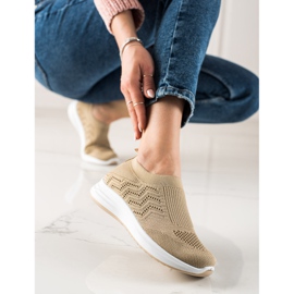 Renda Pantofi sport ajurat cu slip-on bej 1