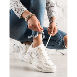 TRENDI Adidași de modă bej alb 1