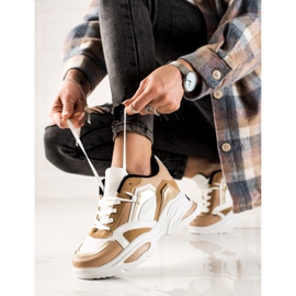 TRENDI Adidași de modă alb maro 1