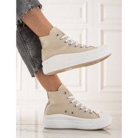 TRENDI Adidași la modă pe platformă bej 1