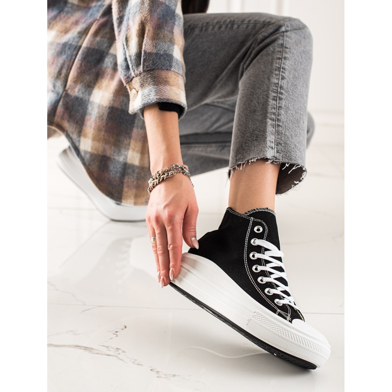 TRENDI Adidași la modă pe platformă negru 1