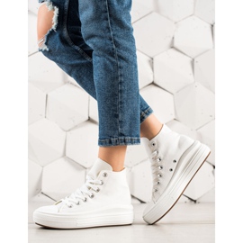 TRENDI Adidași la modă pe platformă alb 1