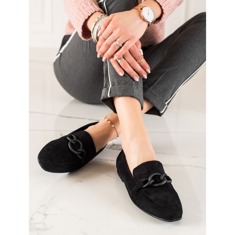 Mocasini de piele intoarsa LA.FI negru 1