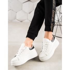 Fashion Adidași la modă pe platformă alb negru 1