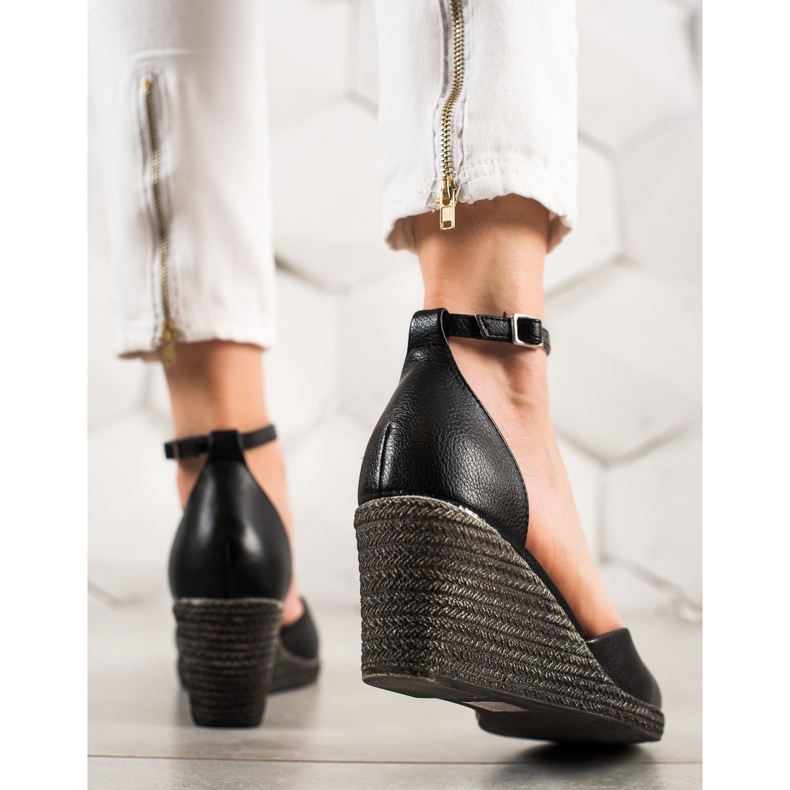 W. Potocki Sandale Pompe Pe Koturnie Potocki negru 1