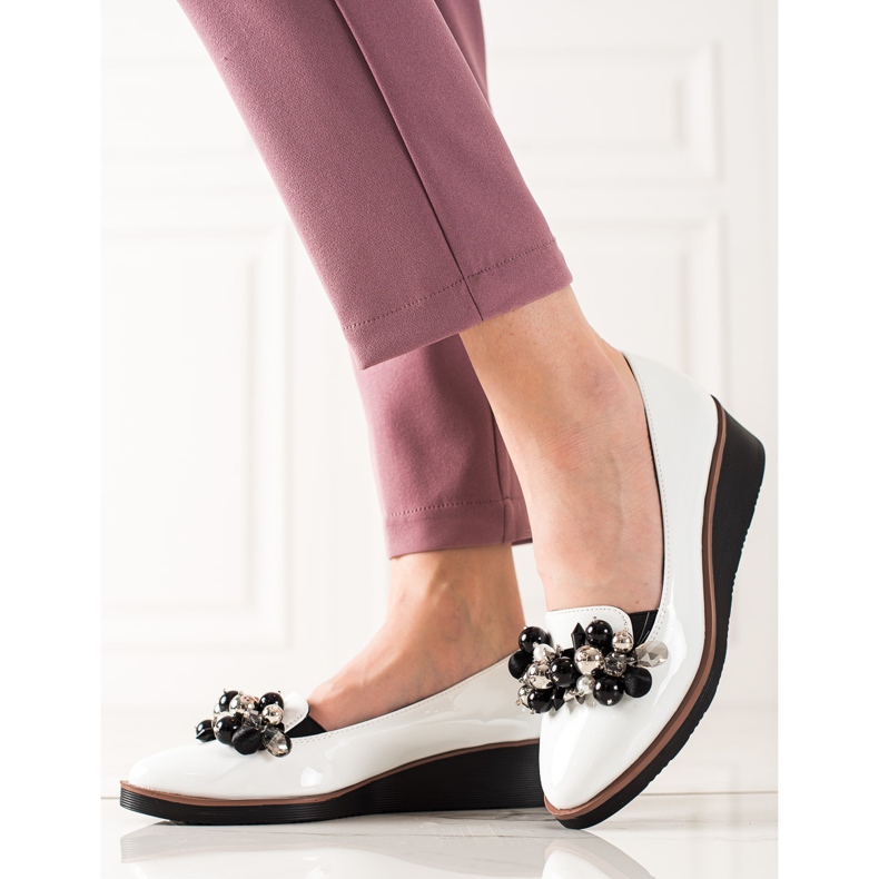 W. Potocki Pantofi eleganti cu pană alb 1 W. Potocki Pantofi eleganti cu pană alb 1