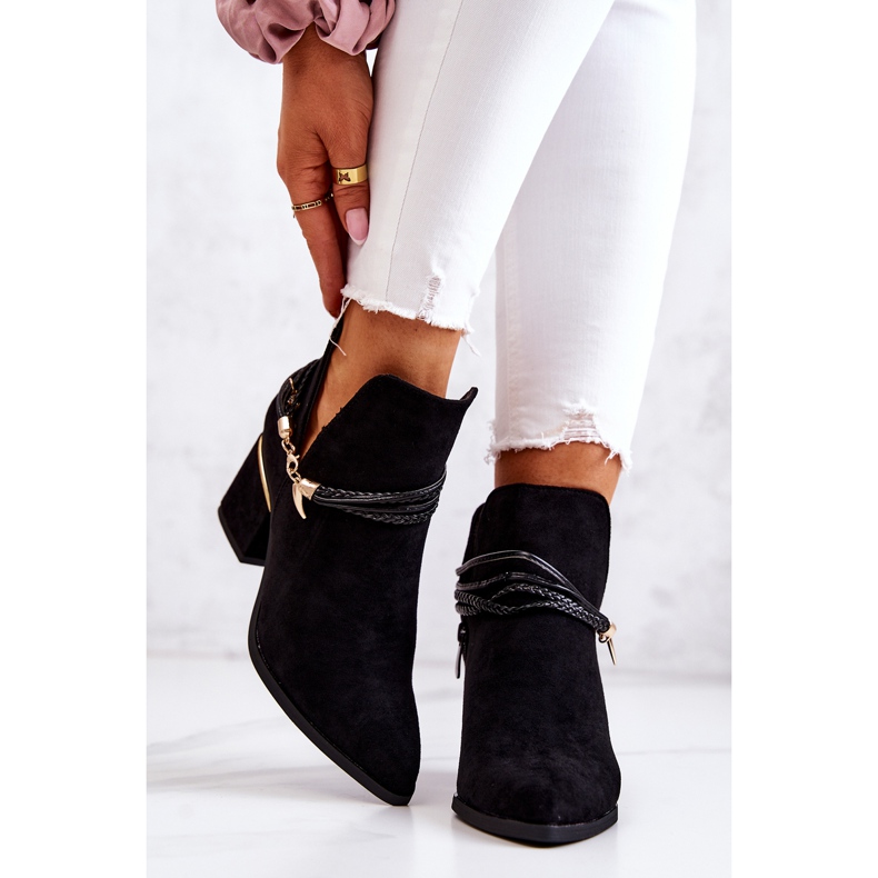 PS1 Cizme Cowboy Inessa Neagră De Căprioară Cu Dungi negru 2 PS1 Cizme Cowboy Inessa Neagră De Căprioară Cu Dungi negru 2