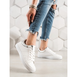 TRENDI Pantofi Sport Albi Cu Piele Ecologica 1