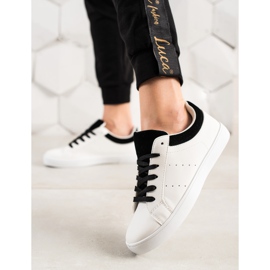 TRENDI Pantofi Sport Albi Cu Piele Ecologica negru 1