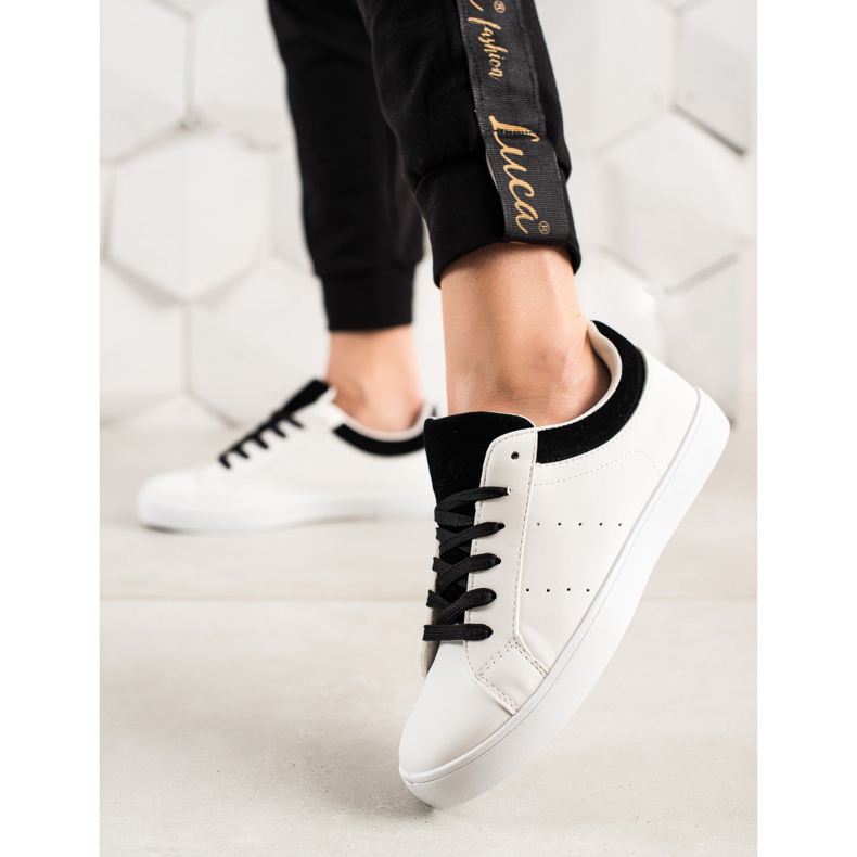 TRENDI Pantofi Sport Albi Cu Piele Ecologica negru 1