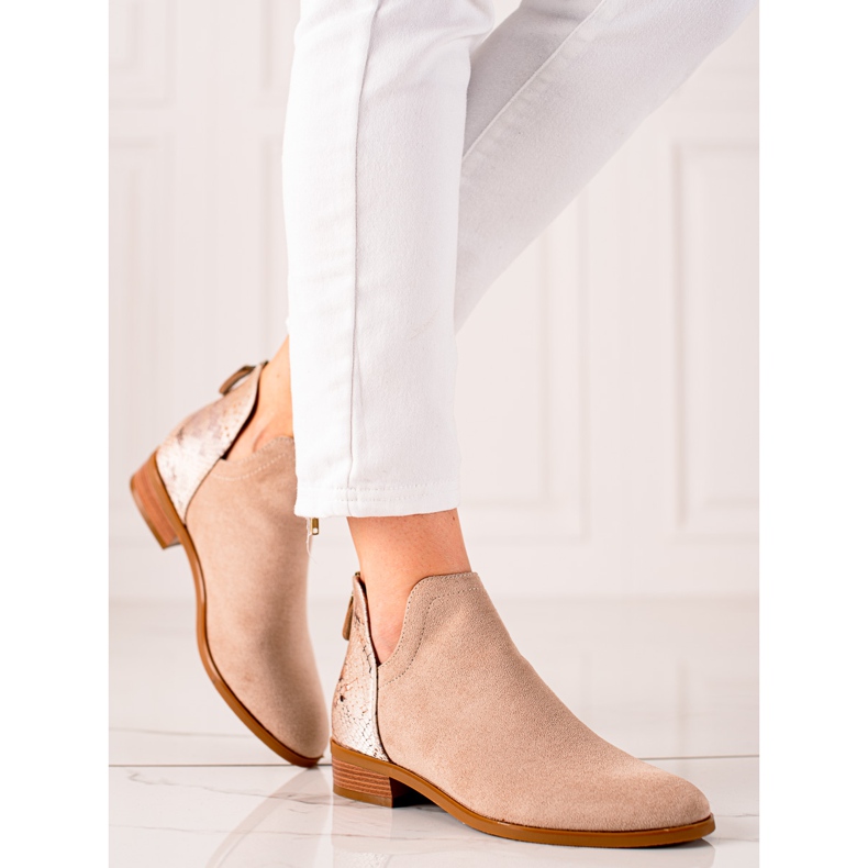 Cizme bej cu decupaj VINCEZA maro 1