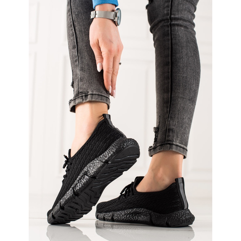 TRENDI Pantofi sport negri negru 1