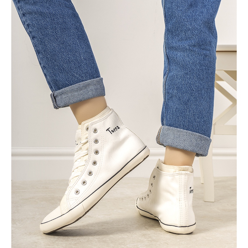 # deteriorați # Tenisi de damă Torna albi la gleznă # DAMAGATI # 2