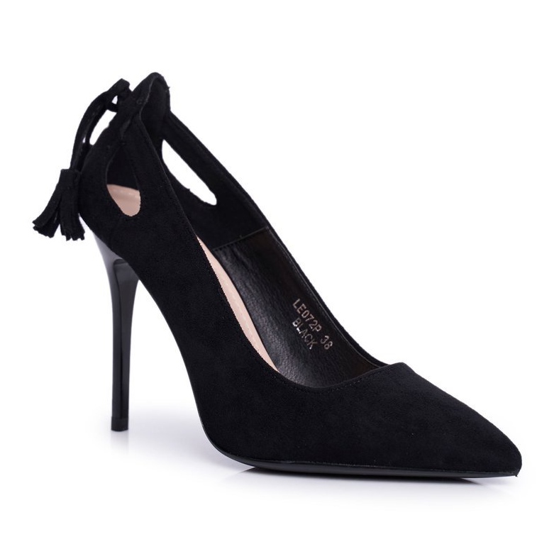 PS1 Stiletto de damă din piele de căprioară cu spitz negru Leven 1 PS1 Stiletto de damă din piele de căprioară cu spitz negru Leven 1