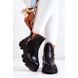 WS1 Cizme din piele cu fermoare decorative negre Deborah negru 1