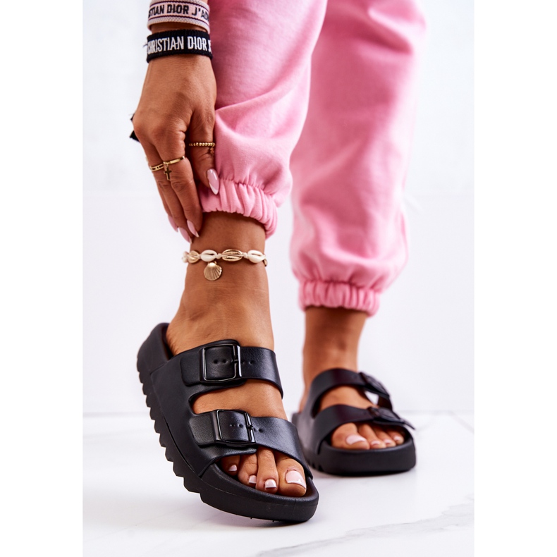 PS1 Papuci de cauciuc pe platforma Westie neagră negru 2