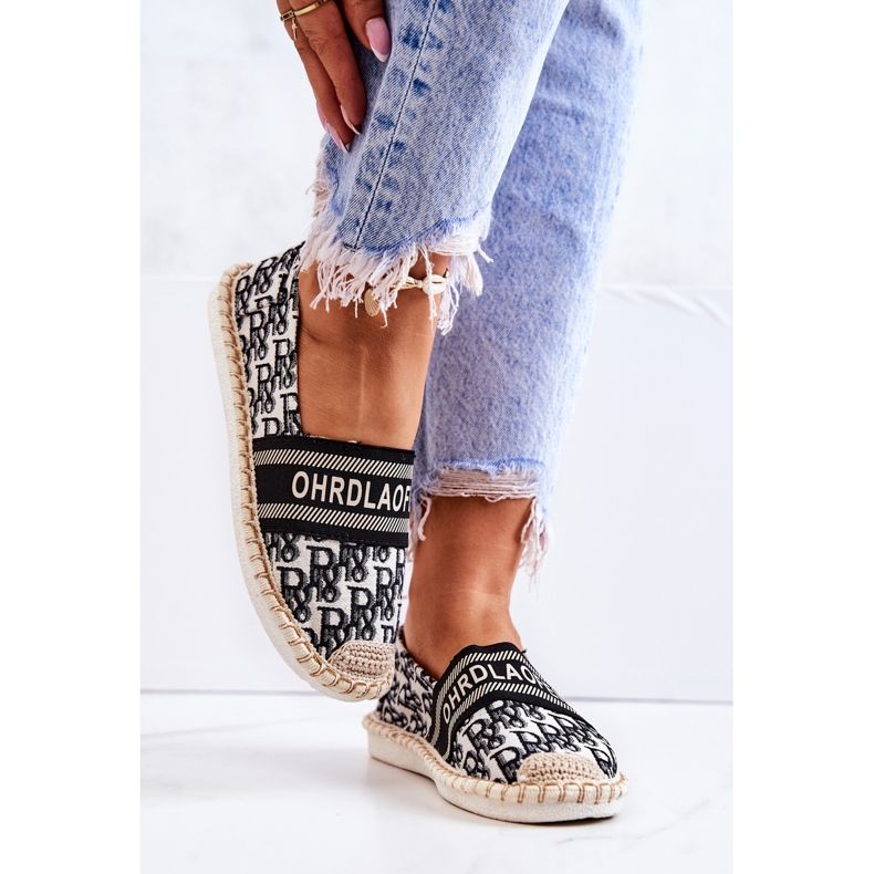 PS1 Espadrile clasice negre Warm Time bej negru 2