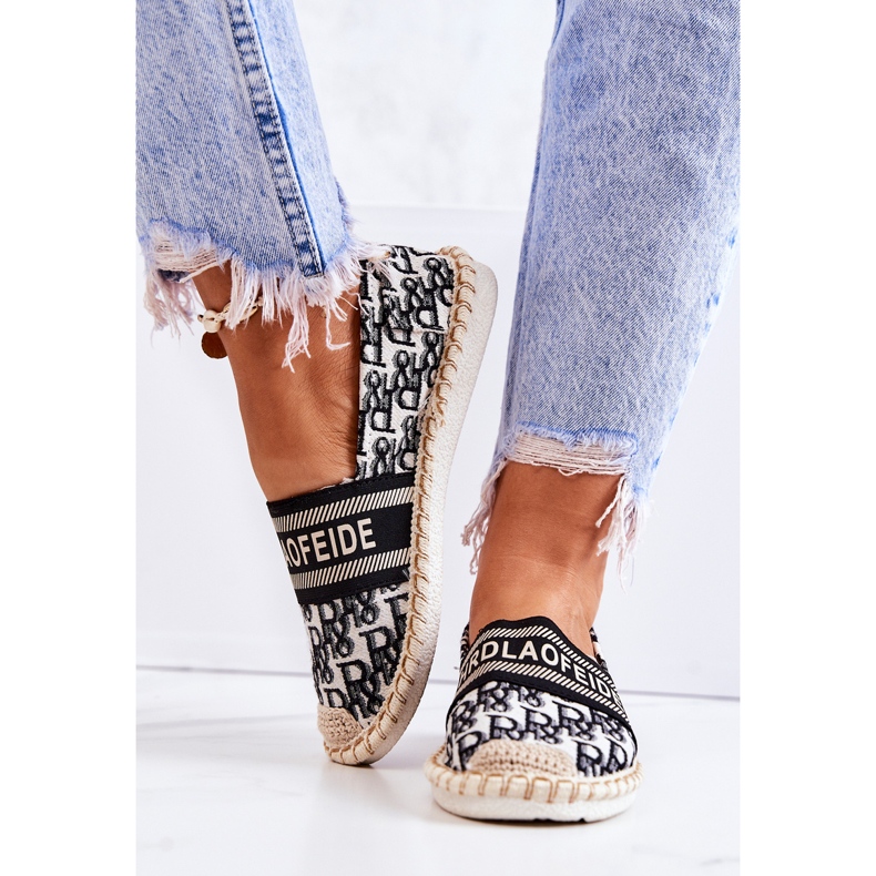PS1 Espadrile clasice negre Warm Time bej negru 1
