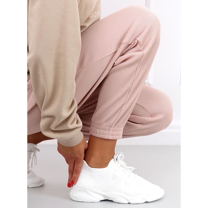 Pantofi sport cu șosete Fresto White alb 2