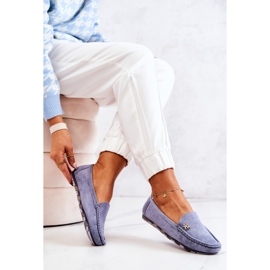 PS1 Mocasini de piele intoarsa de dama albastri Madelyn albastru 2