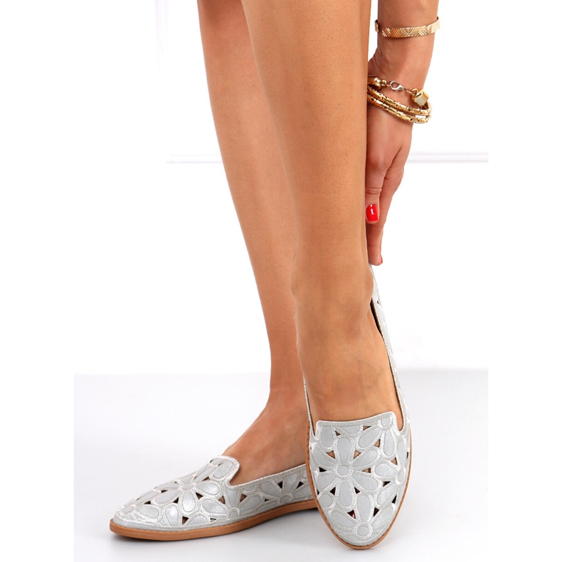 Balerini ajurati Ragna Silver gri 1