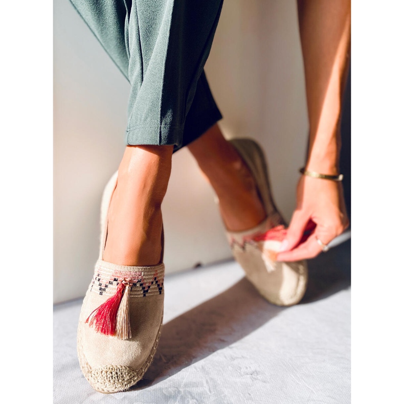 Espadrile Boho cu franjuri Birna Beige bej 1