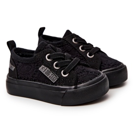 Pantofi negri ajurat Big Star JJ374019 negru 2