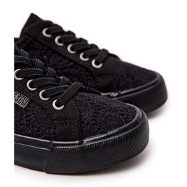 Pantofi negri ajurat Big Star JJ374011 negru 1