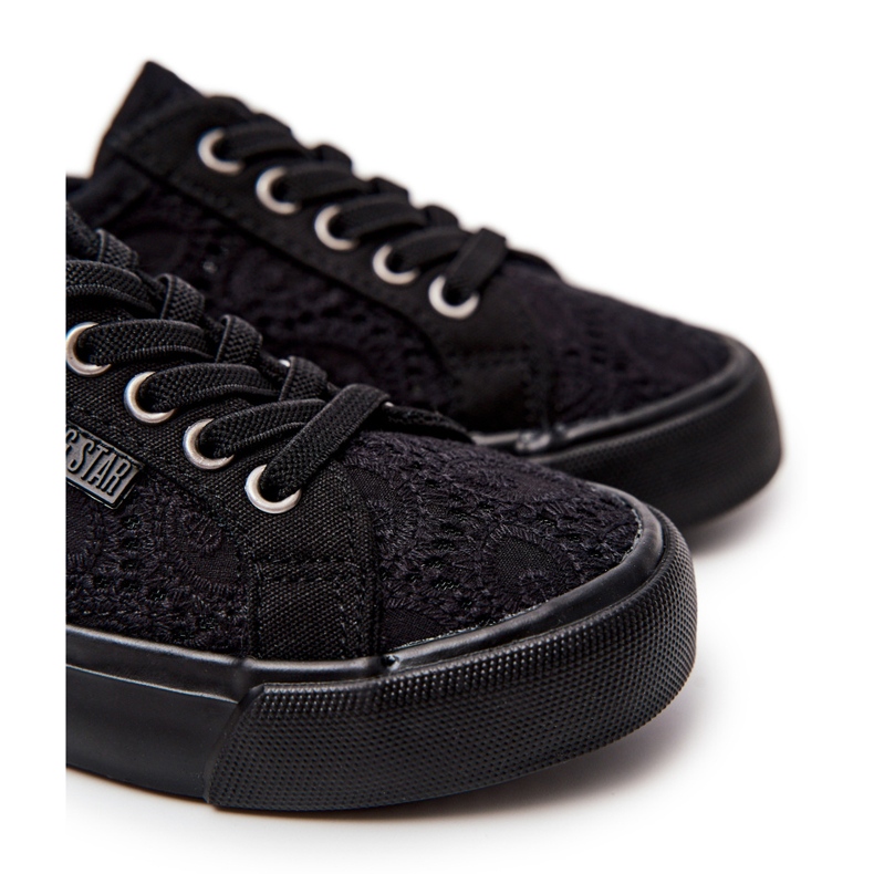 Pantofi negri ajurat Big Star JJ374011 negru 1