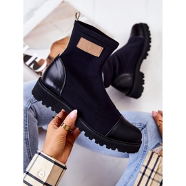 Slip-on din material Nicole Black 2705 negru 1