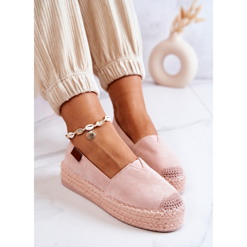 FB2 Espadrile din piele intoarsa, roz Lesley 1