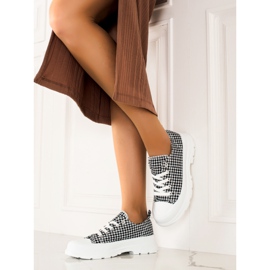 Bona Adidași cu carouri joase alb negru 2