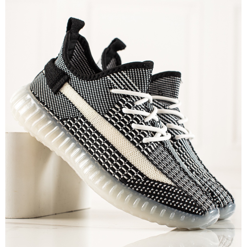 TRENDI Pantofi comozi pentru bărbați alb negru 1