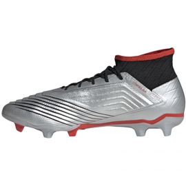 Ghete de fotbal Adidas Predator 19.2 Fg M F35601 negru argintiu argint 1