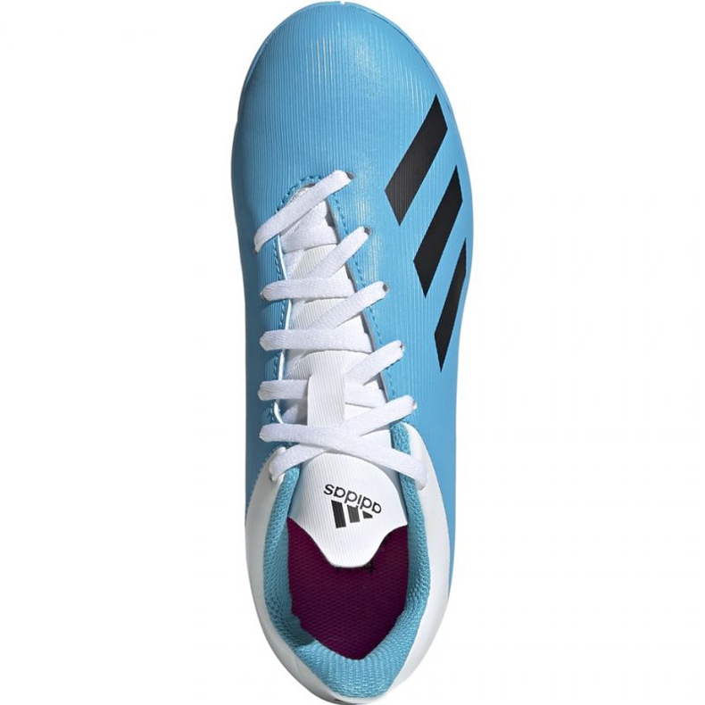 Ghete de fotbal adidas X 19.4 In Jr F35352 albastru și alb multicolor 1 Ghete de fotbal adidas X 19.4 In Jr F35352 albastru și alb multicolor 1