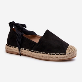 Ismanne Espadrile din piele intoarsa neagra Legate negru 1 Ismanne Espadrile din piele intoarsa neagra Legate negru 1