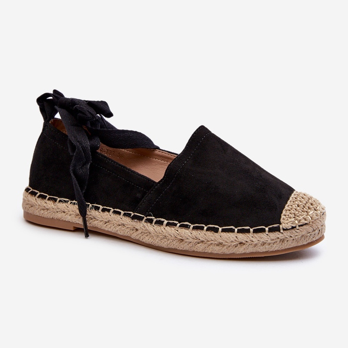 Ismanne Espadrile din piele intoarsa neagra Legate negru 1 Ismanne Espadrile din piele intoarsa neagra Legate negru 1