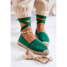 FB1 Espadrile din piele intoarsa legata Ismanne verde inchis 1 FB1 Espadrile din piele intoarsa legata Ismanne verde inchis 1
