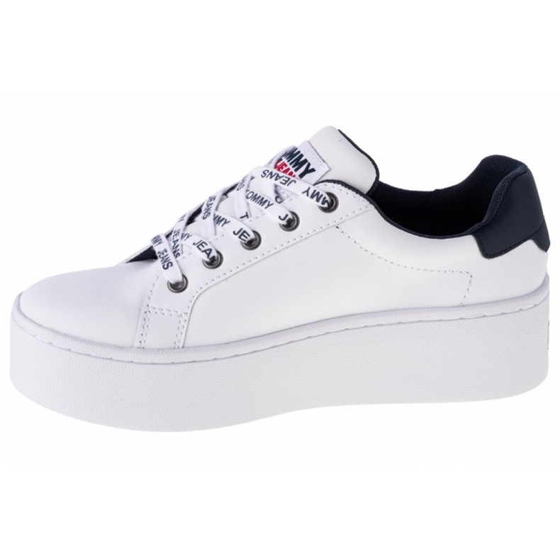 Încălțăminte Tommy Hilfiger Iconic din piele plată în EN0EN01113-YBR alb 1
