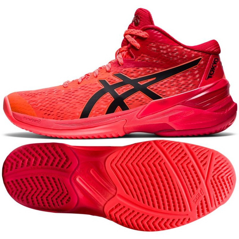 Asics Sky Elite Ff Mt Tokyo W 1052A048 701 pantofi de volei multicolor portocale si rosii 1