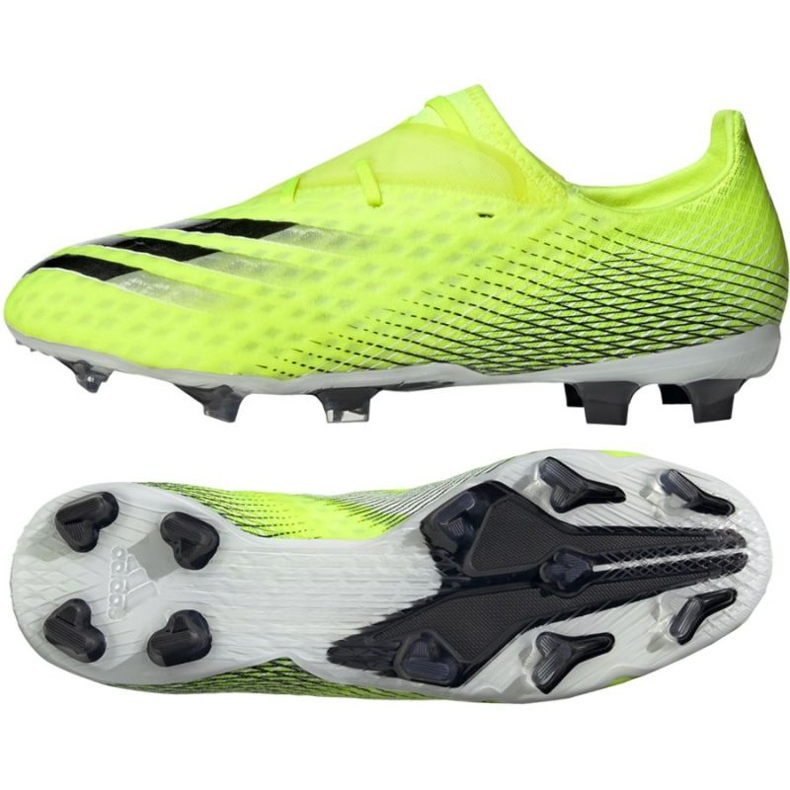 Ghete de fotbal Adidas X Ghosted.2 Fg M FW6958 neon alb, galben-verde verde 1